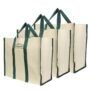 DOUBLE R BAGS Big Eco Cotton Canvas Shopping Bags With Reinforced Handles Jhola Bag - (17X8.5X14-Inches, Pack Of 1, Green)