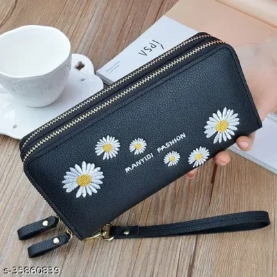 Women’s Leather Stylish Long Double Zipper Ladies Wallet