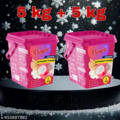 Panpro Detergent Powder 5 Kg, Washing Powder With Lemon & Bleach To Remove Tough Stains On Clothes & Dissolves Easily