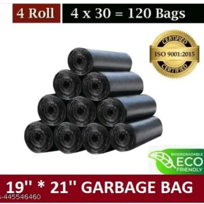 Premium Biodegradable Garbage Bags 19 X 21 Inches (Medium Size) 120 Bags