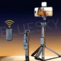 360°Rotation and LED Selfie Light Tripod and Mobile Stand